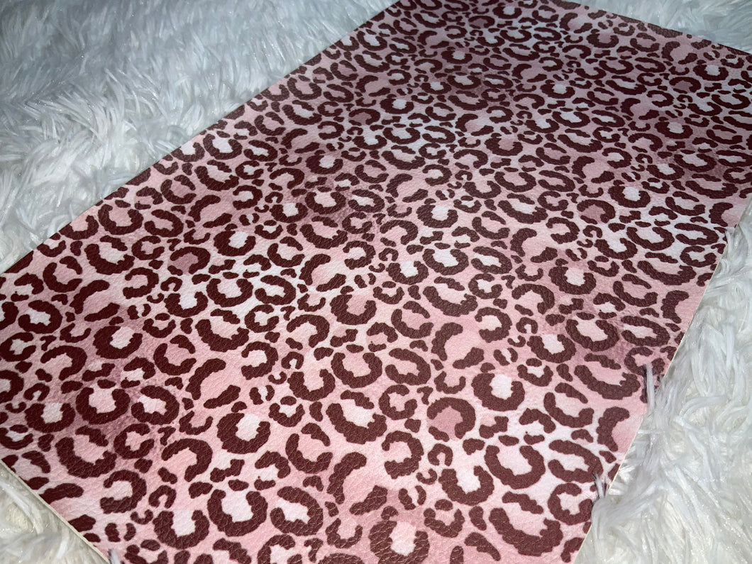 Cheetah Brown And Pink Faux Leather Sheet