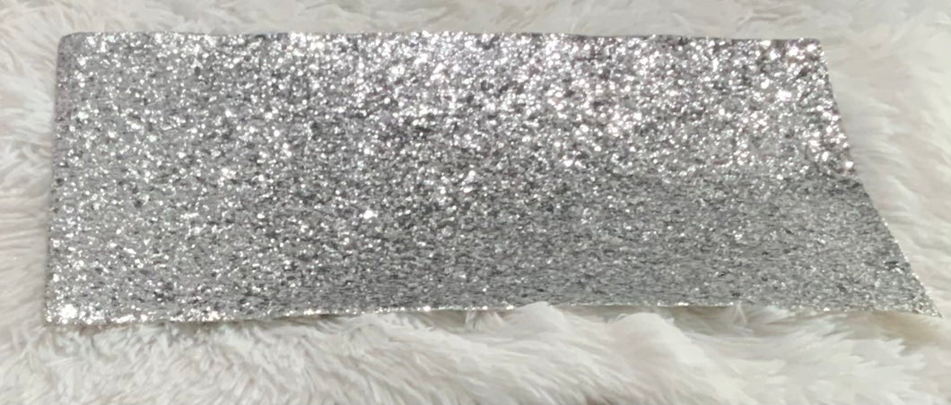Silver Chunky Glitter Faux Leather Sheet