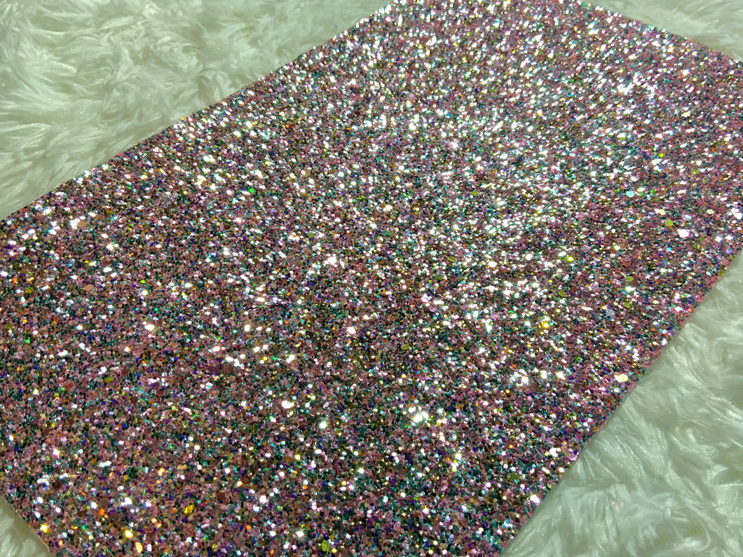 Multi-Colored Sparkle Chunky Glitter Faux Leather Sheet