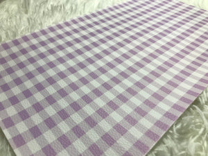 Purple And White Plaid Faux Leather