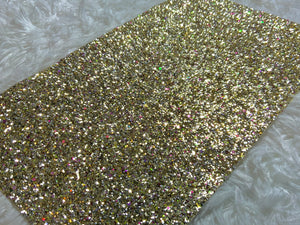 Multi-Colored Gold Sparkle Chunky Glitter Faux Leather Sheet