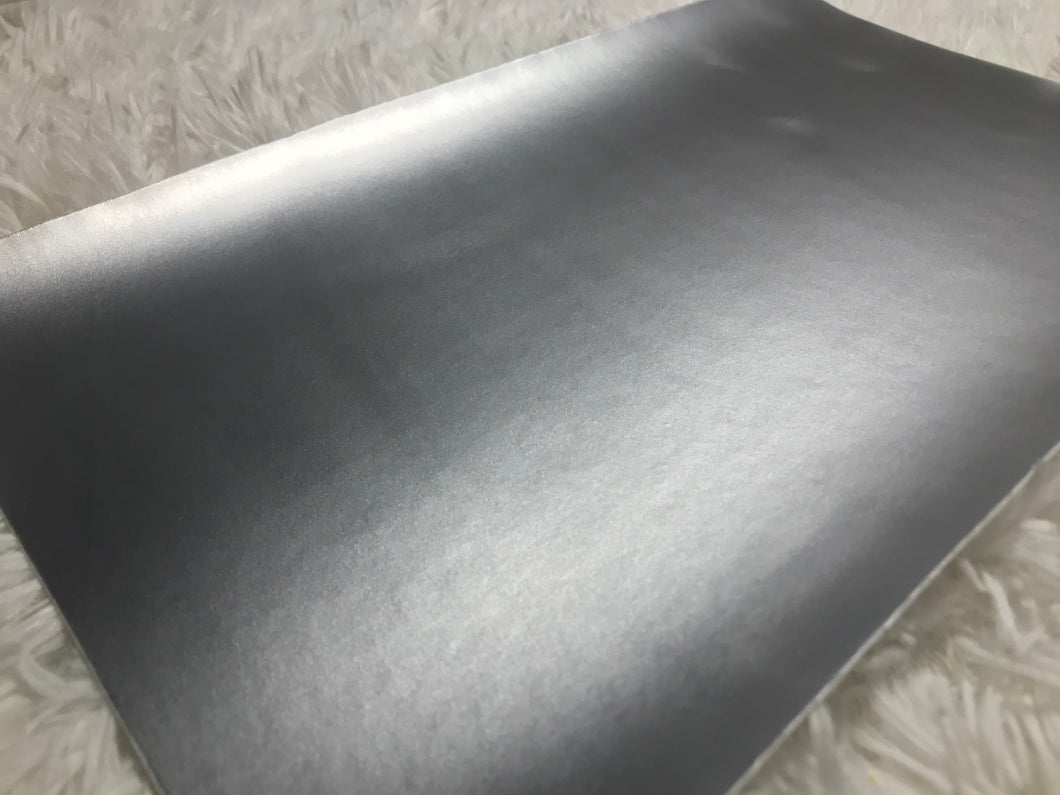 Metallic Silver faux leather