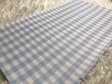 Load image into Gallery viewer, Blue Plaid Print Faux Leather (Thin Stripes)
