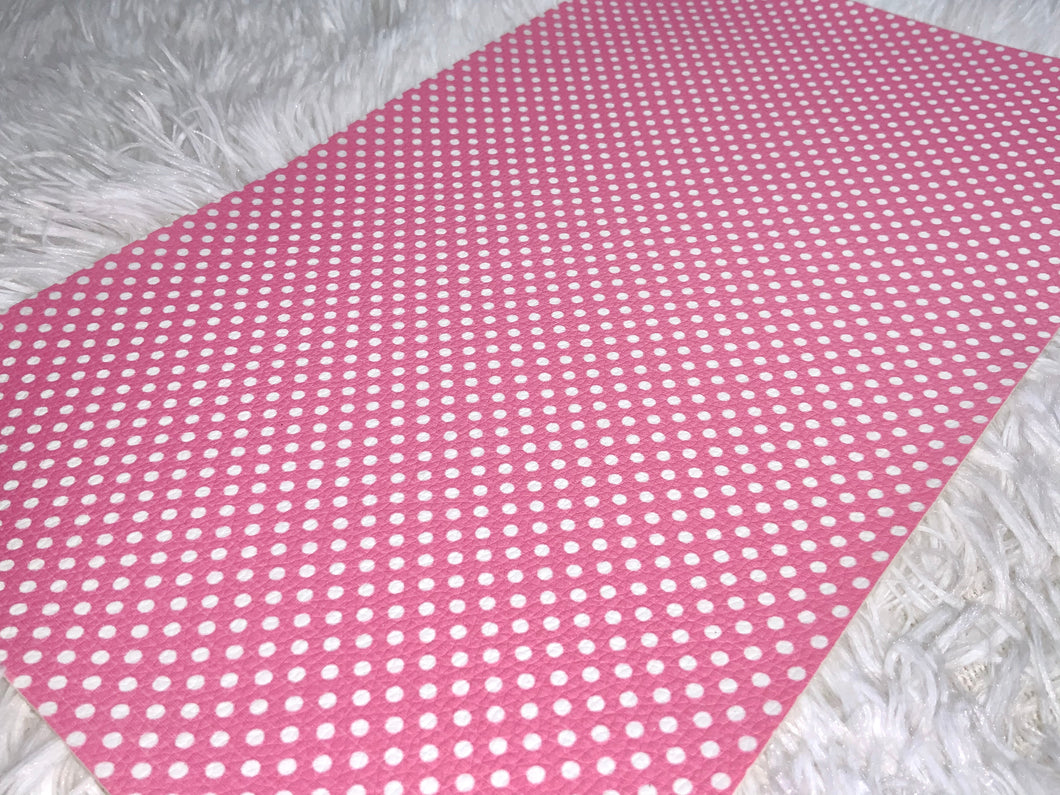 Pink With White Polka Dots Faux Leather