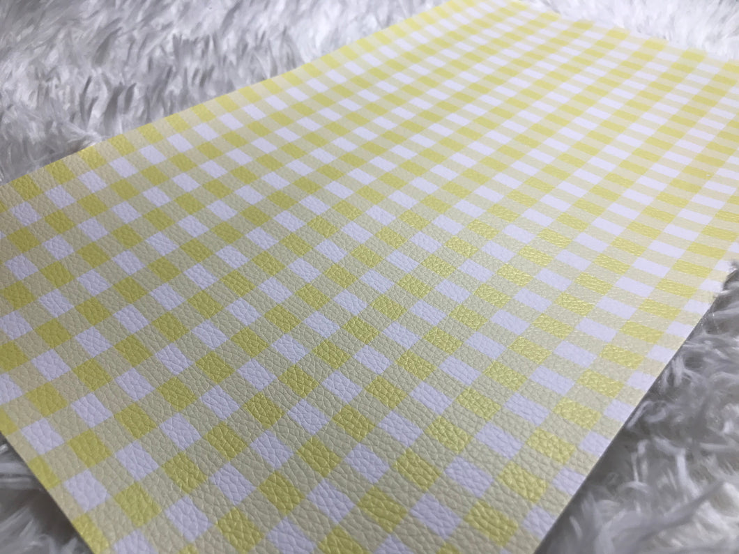 Yellow Plaid Faux Leather