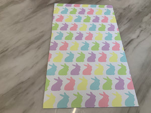 Colorful Rabbits Faux Leather Sheet