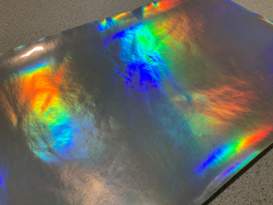 Silver Holographic Faux Leather Sheet