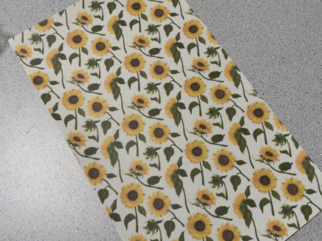 Sunflowers With Green Stems  Faux Leather Sheet