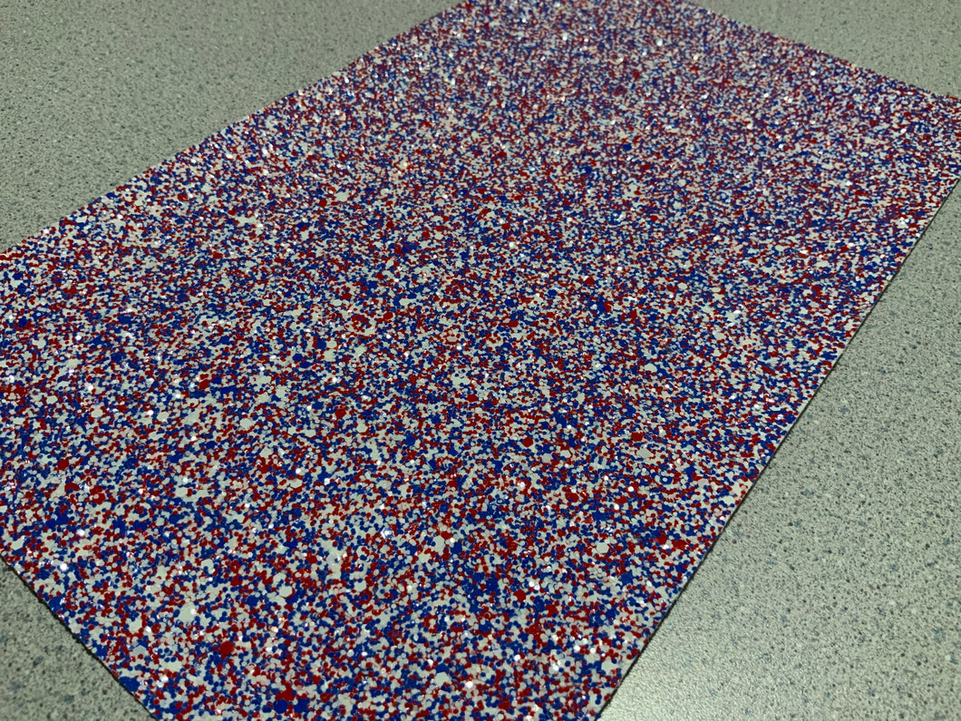 4th Of July Candy Crush Glitter Faux Leather Sheet