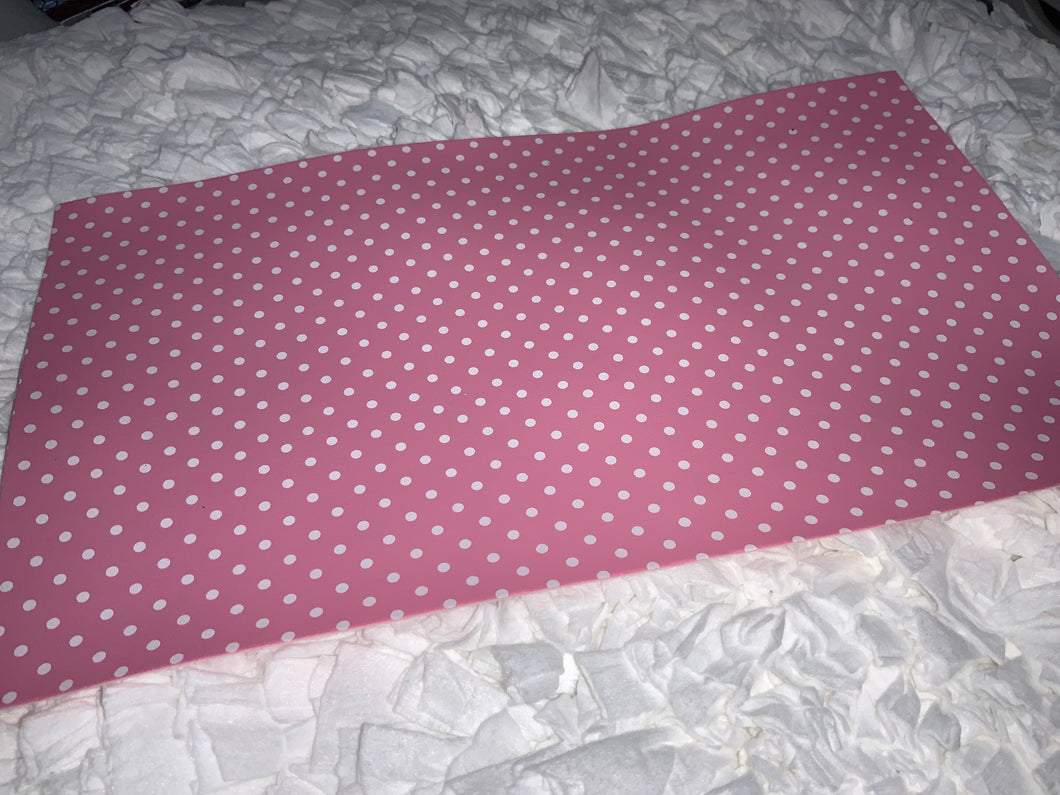 Pink with White Polka Dots Faux Leather