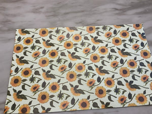 Sunflowers With Green Stems  Faux Leather Sheet