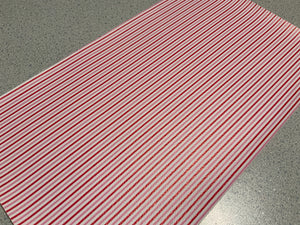 Pink and Red and white Stripes Faux Leather